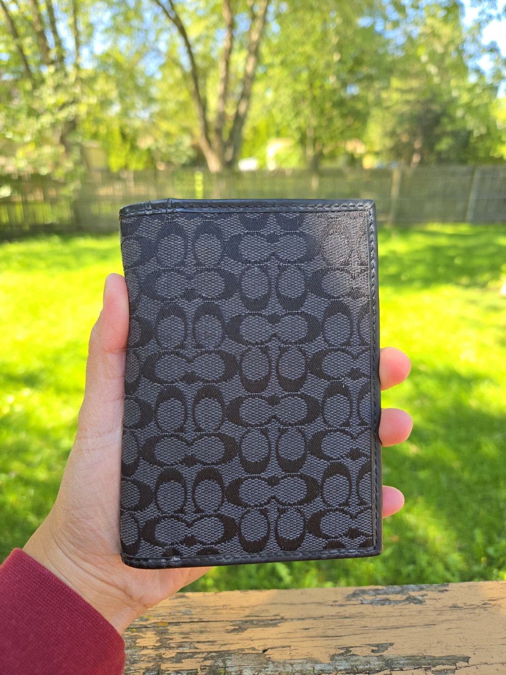 Coach Black Signature C Passport Holder